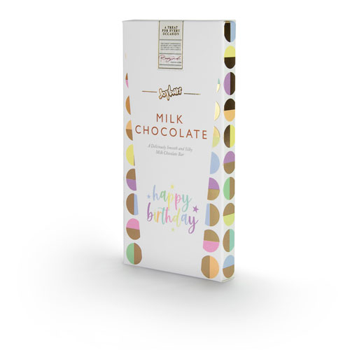 Milk Chocolate Bar - Happy Birthday 100g - A Deliciously Smooth and Silky Milk Chocolate Bar
