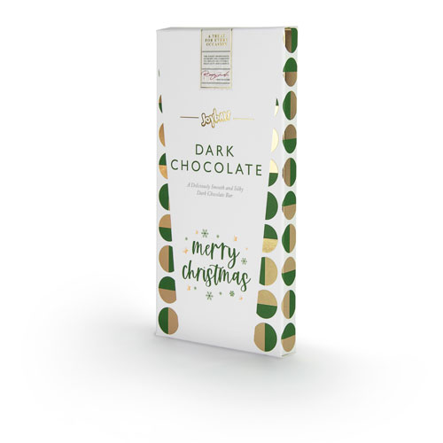 Dark Chocolate Bar - Merry Christmas 100g - A Deliciously Smooth and Silky Dark Chocolate Bar